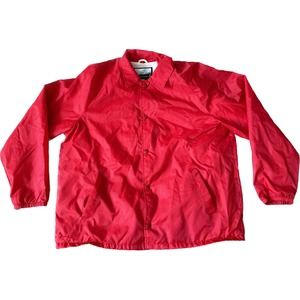 Vintage 80s Mens Fieldmaster Sears Red Lined XL USA Windbreaker Jacket VTG